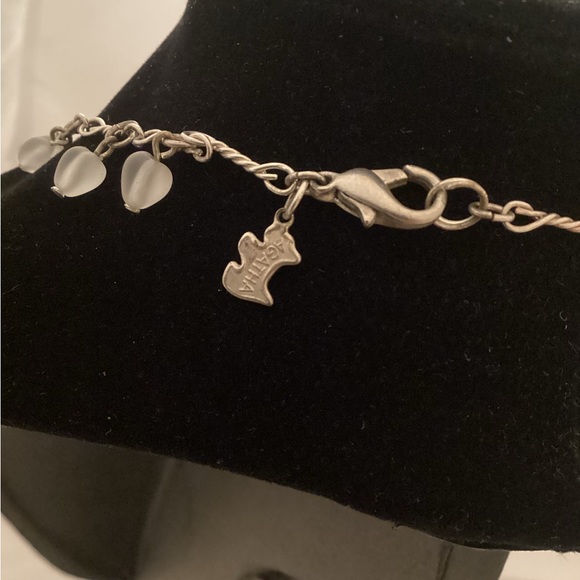 Agatha long metallic silver tone and beads necklace - Picture 3 of 4